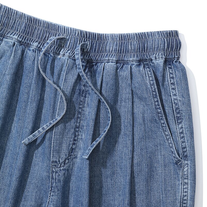 MIL-LABEL PINTUCK DENIM PANTS 미드나잇데님