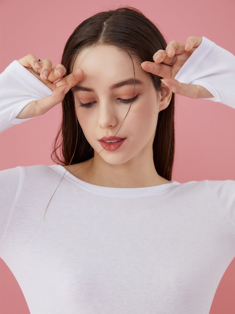 [워머 ver.] 슬림 데일리 라운드넥 워머 긴팔티셔츠 [WHITE] 이너 ver.