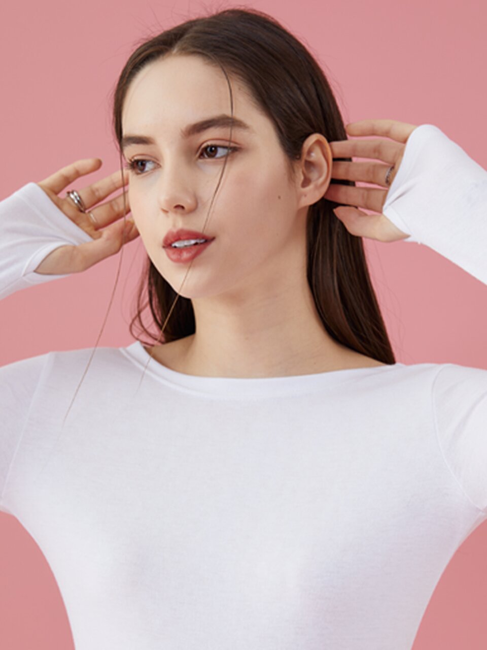 [워머 ver.] 슬림 데일리 라운드넥 워머 긴팔티셔츠 [WHITE] 이너 ver.