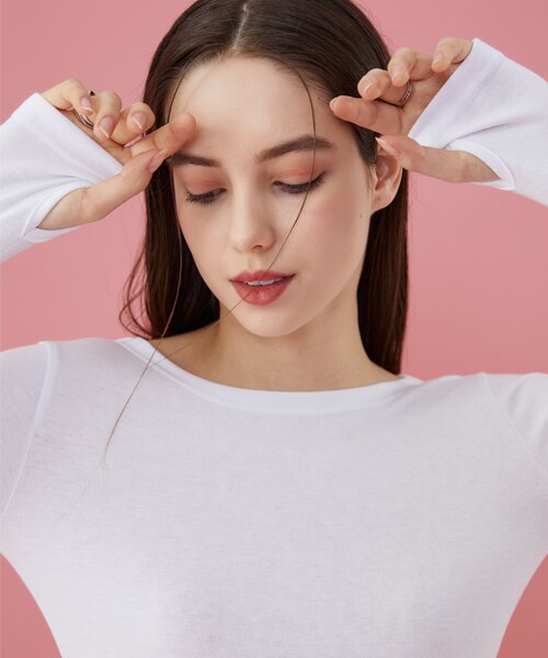 [워머 ver.] 슬림 데일리 라운드넥 워머 긴팔티셔츠 [WHITE] 이너 ver.