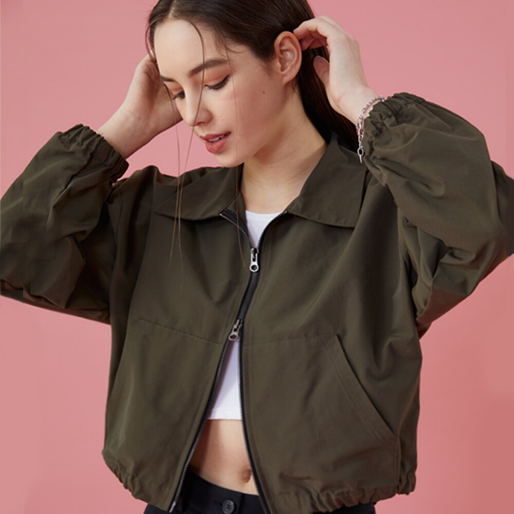 WOMEN 바스락 오버핏 투웨이 야상 점퍼 자켓 [KHAKI] 바람막이 ver.