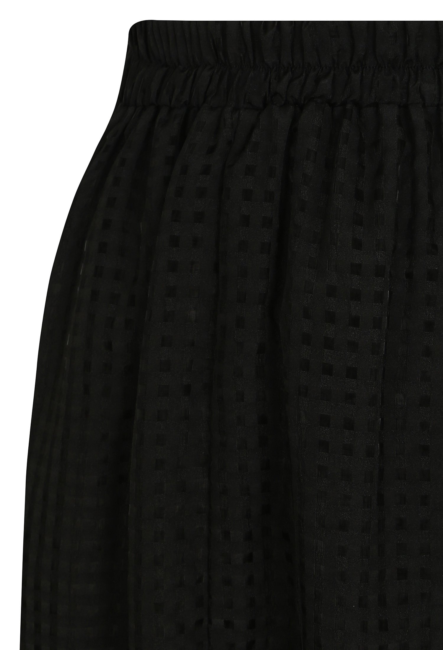 백 밴딩 메시 플리츠 스커트 (BLACK)