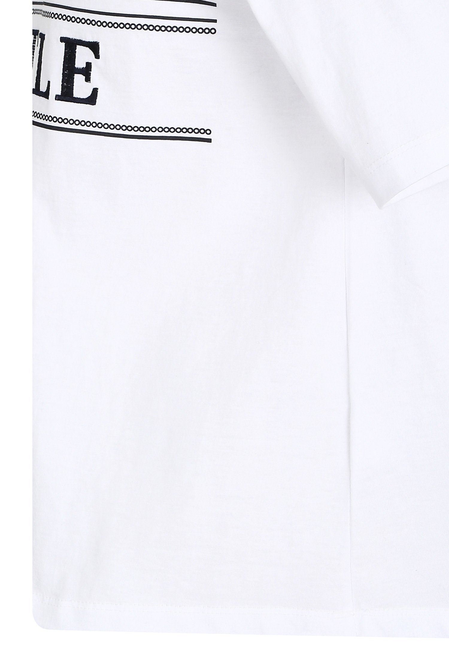 자수 프린트 오버핏 티셔츠 (WHITE)
