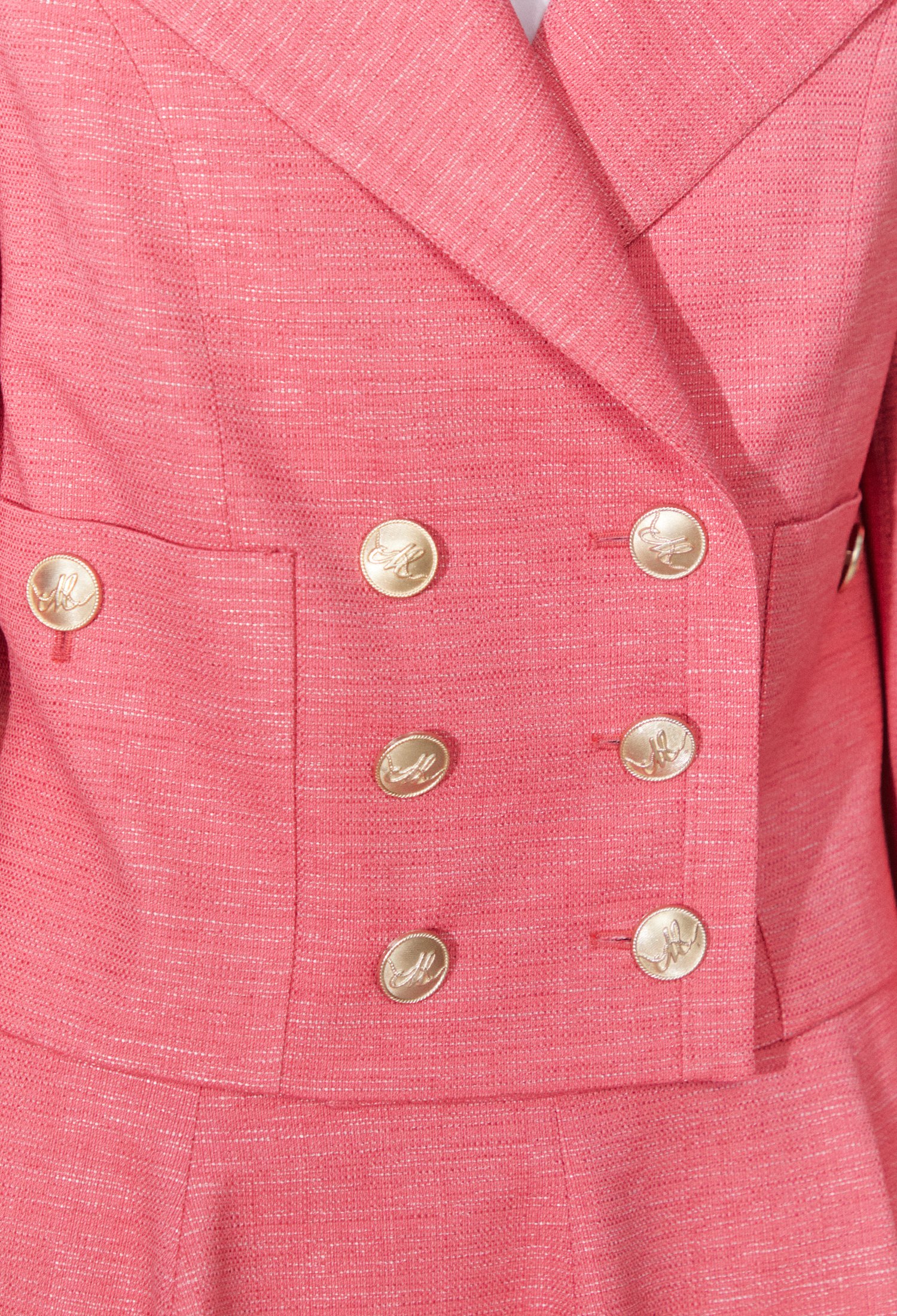 논칼라 사이드 버튼 트위드 재킷 (PINK)