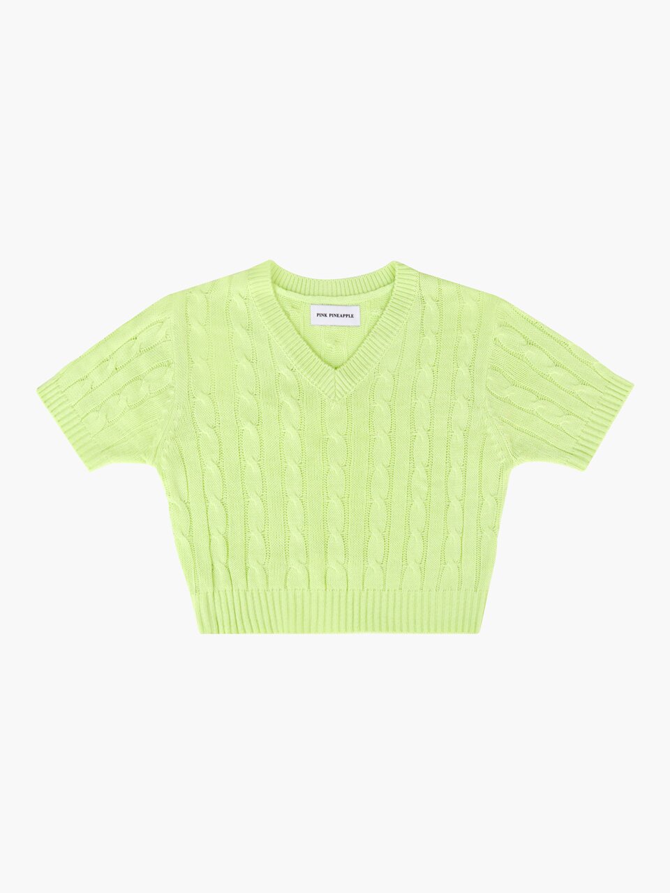CABLE V.NECK SWEATER_MINT