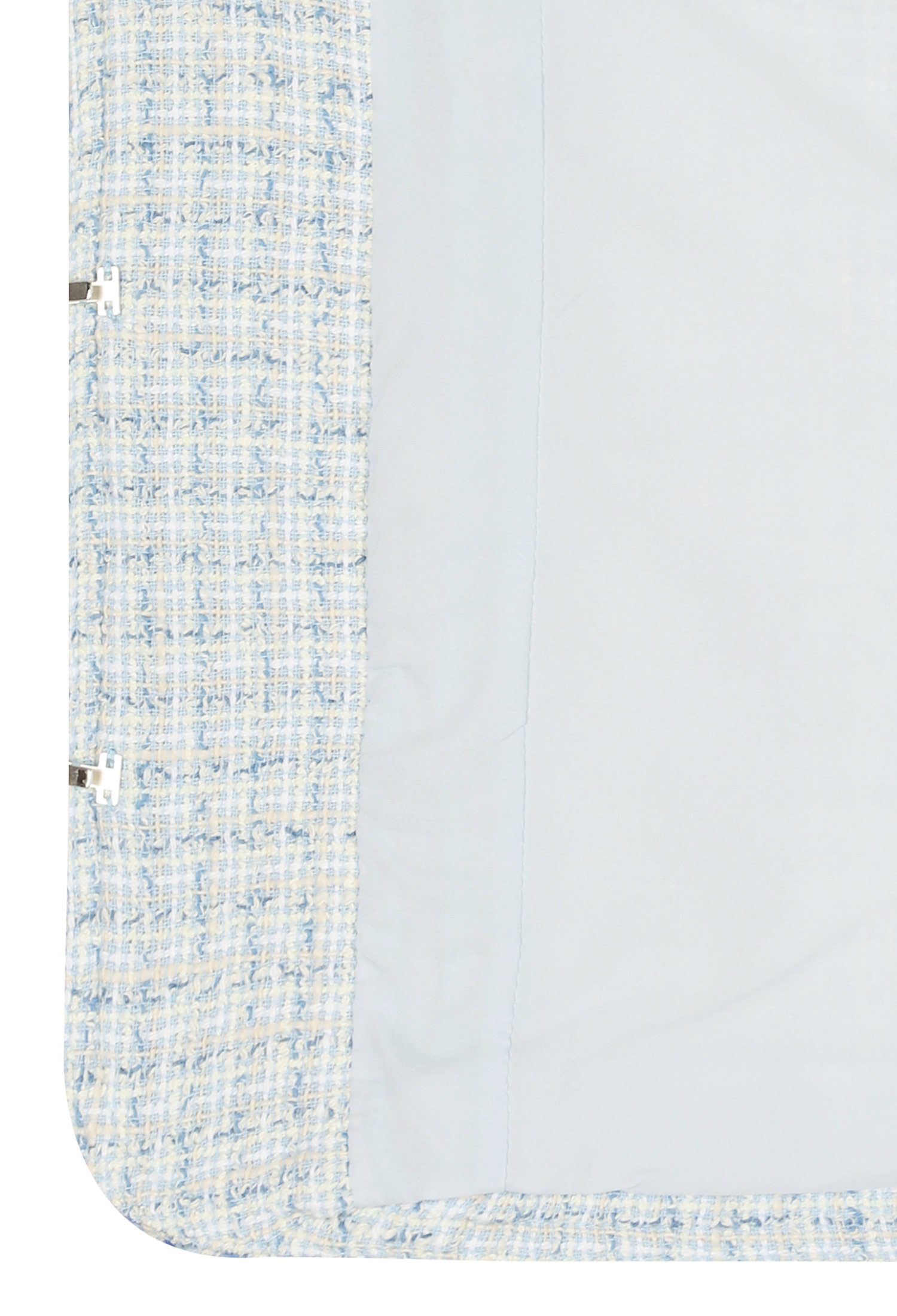 롤업 프린지 브레이드 트위드 재킷 (BLUE)