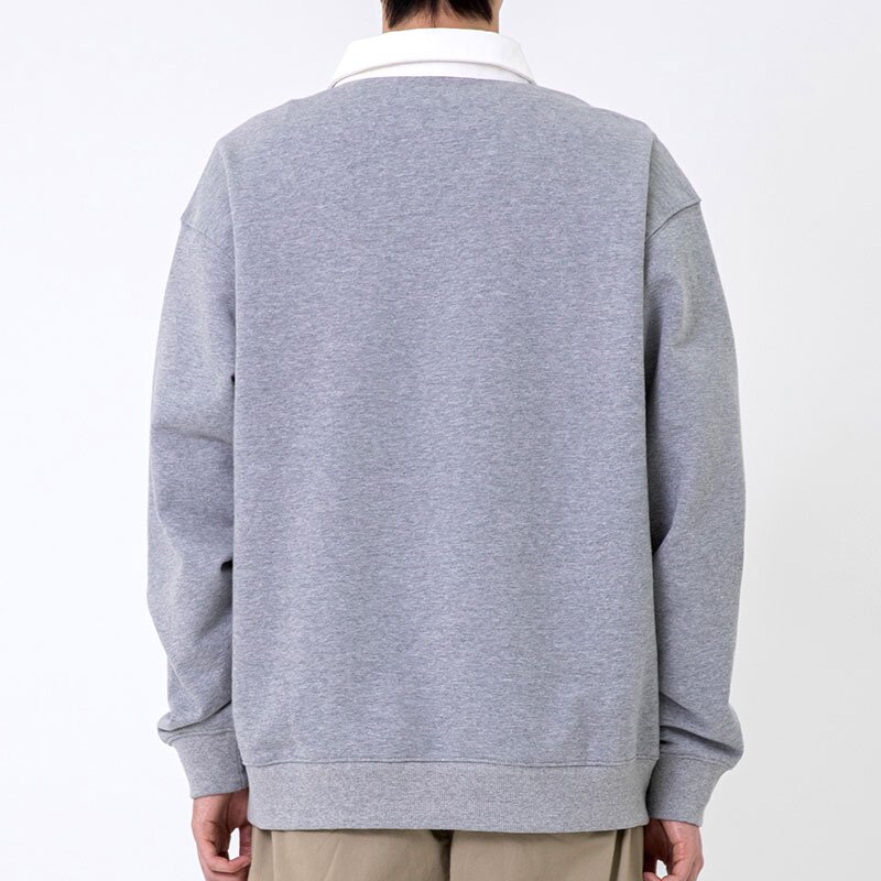 SCRIPT RUGBY CREWNECK 멜란지그레이