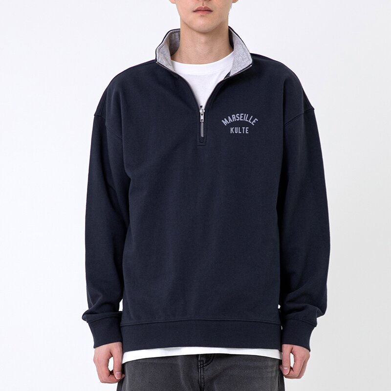 HALF ZIP CREWNECK 다크네이비