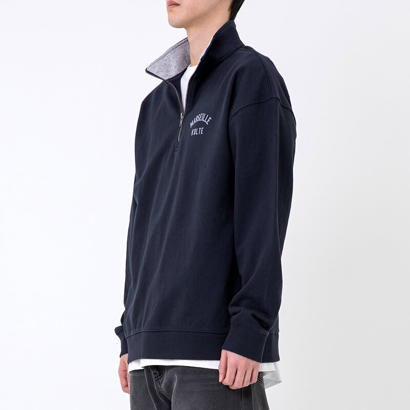 HALF ZIP CREWNECK 다크네이비