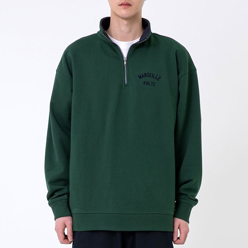 HALF ZIP CREWNECK 그린