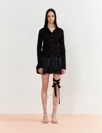 VOLUME STRING SKIRT (BLACK)