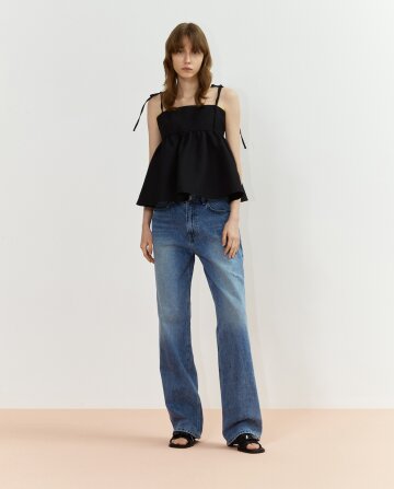 JACQUARD VOLUME TOP (BALCK)