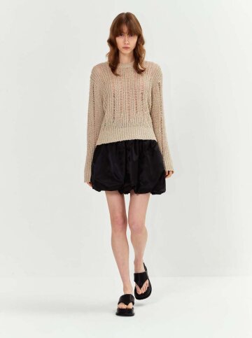 SHEER KNIT TOP (BEIGE)