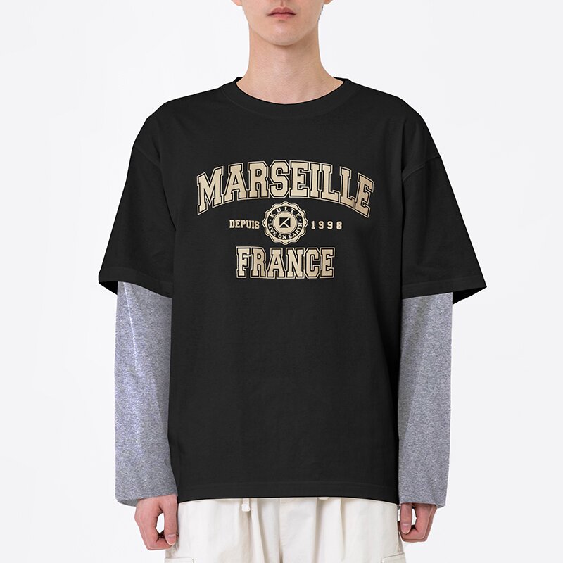 A-COLLEGE LAYERED T-SHIRT 블랙