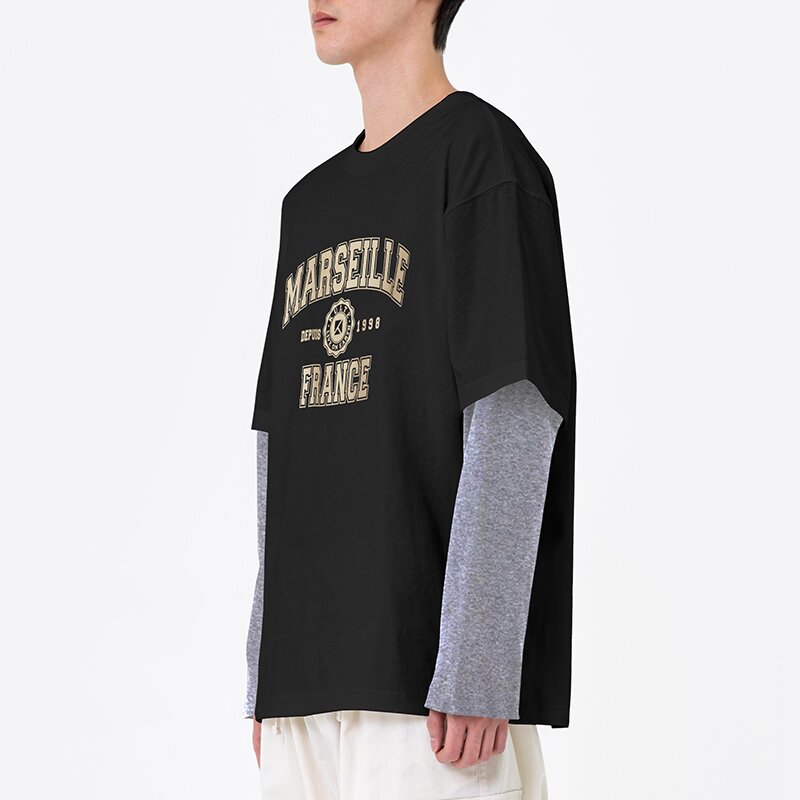 A-COLLEGE LAYERED T-SHIRT 블랙