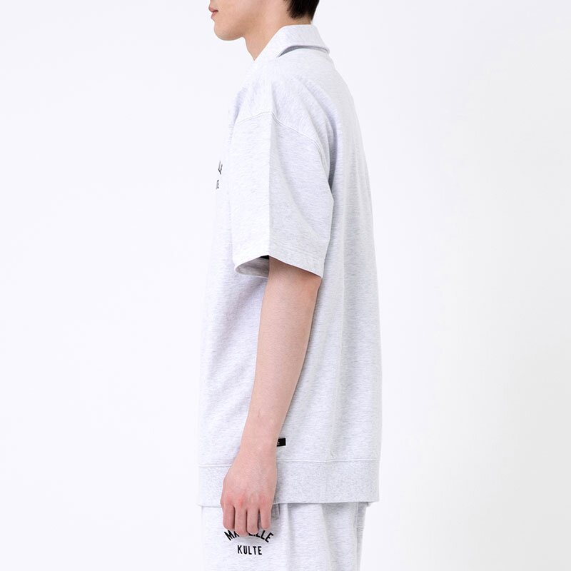 HARF ZIP SHORT SLEEVE CREWNECK 라이트멜란지그레이