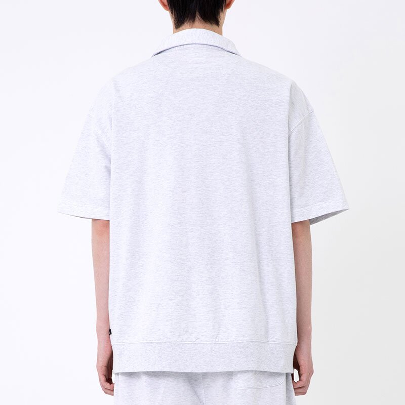 HARF ZIP SHORT SLEEVE CREWNECK 라이트멜란지그레이