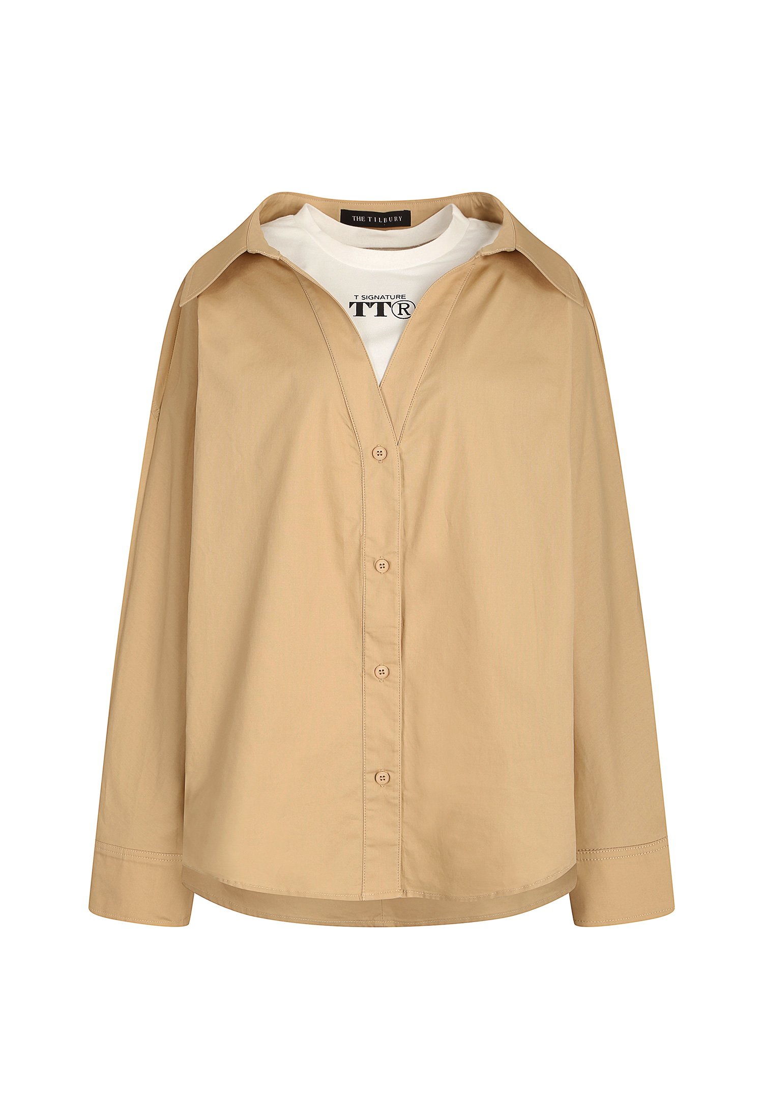 티셔츠 레이어드 블라우스 (BEIGE)