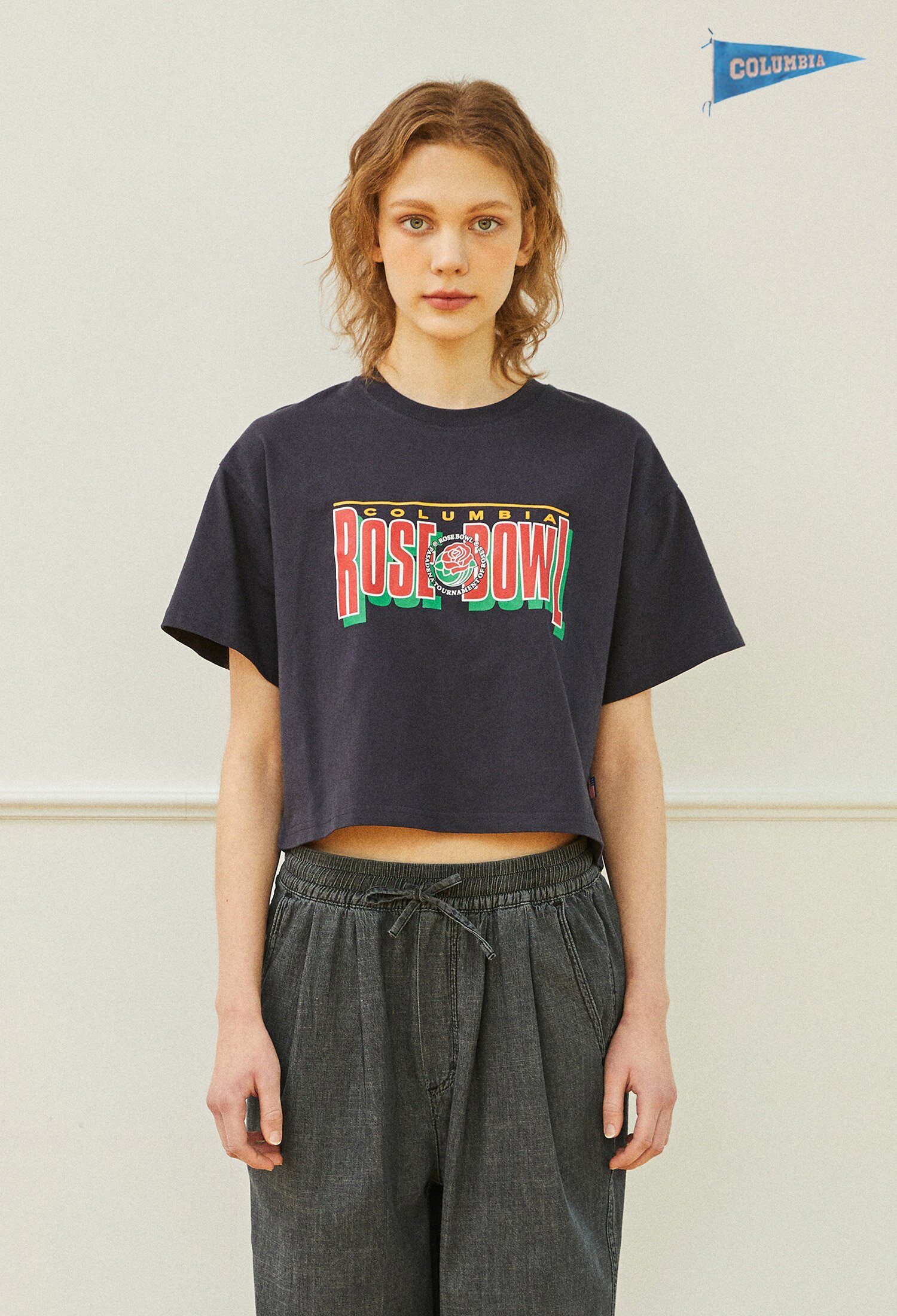 1934 ROSEBOWL CHAMP CROP S/S T-SHITRS 크라운네이비