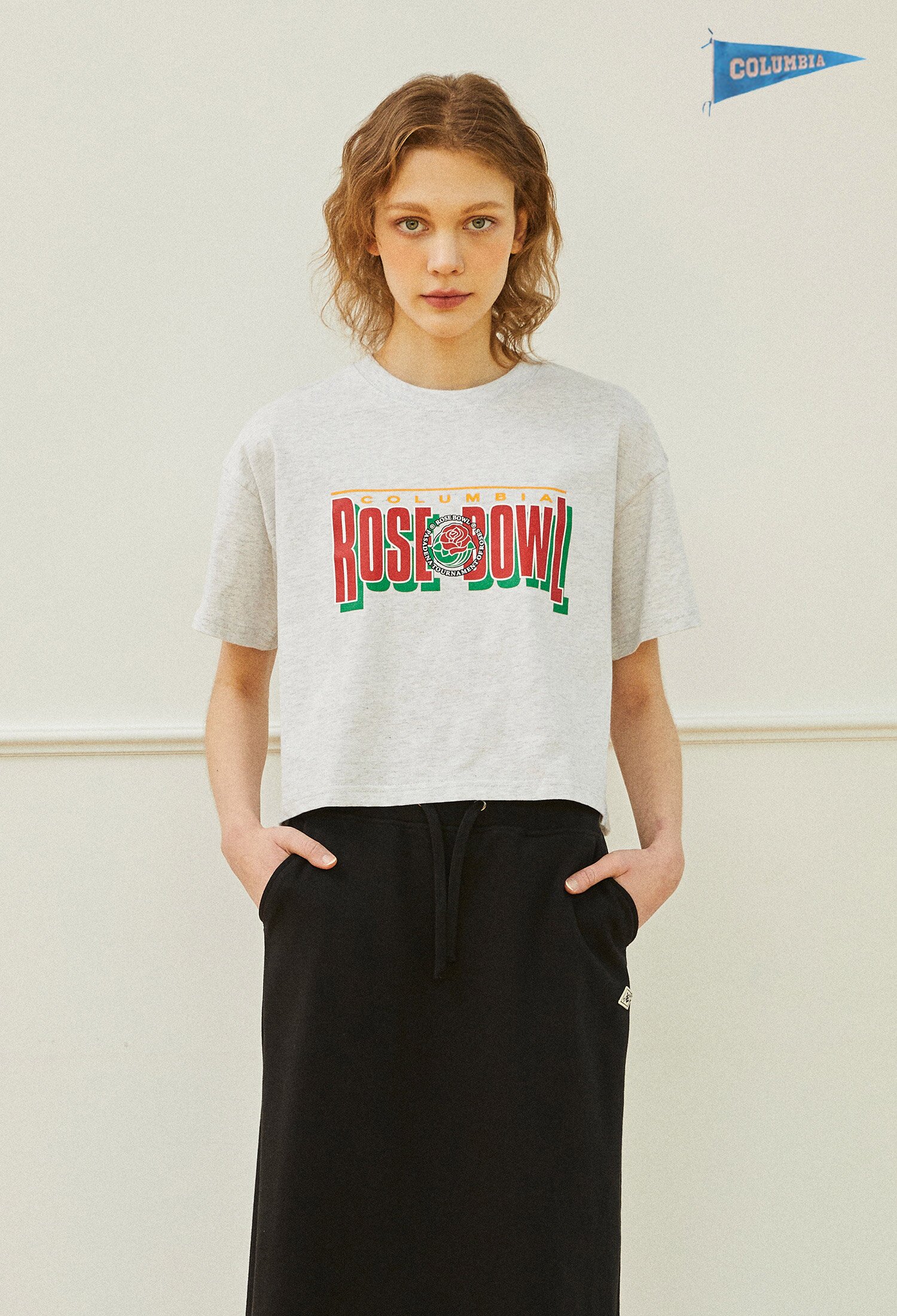 1934 ROSEBOWL CHAMP CROP S/S T-SHITRS L그레이