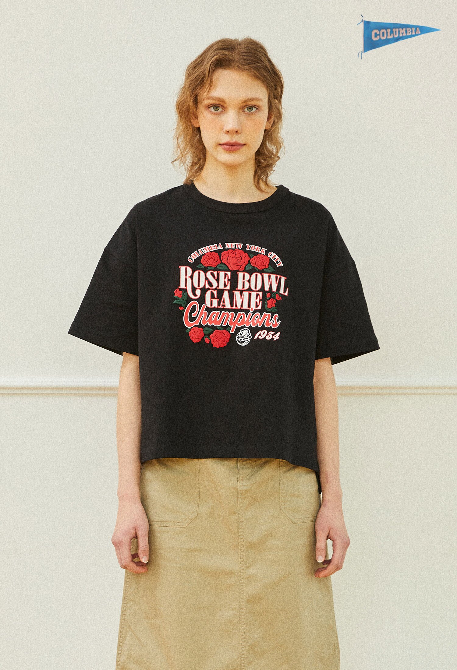 ROSE OF ROSEBOWL CROP S/S T-SHIRTS 블랙