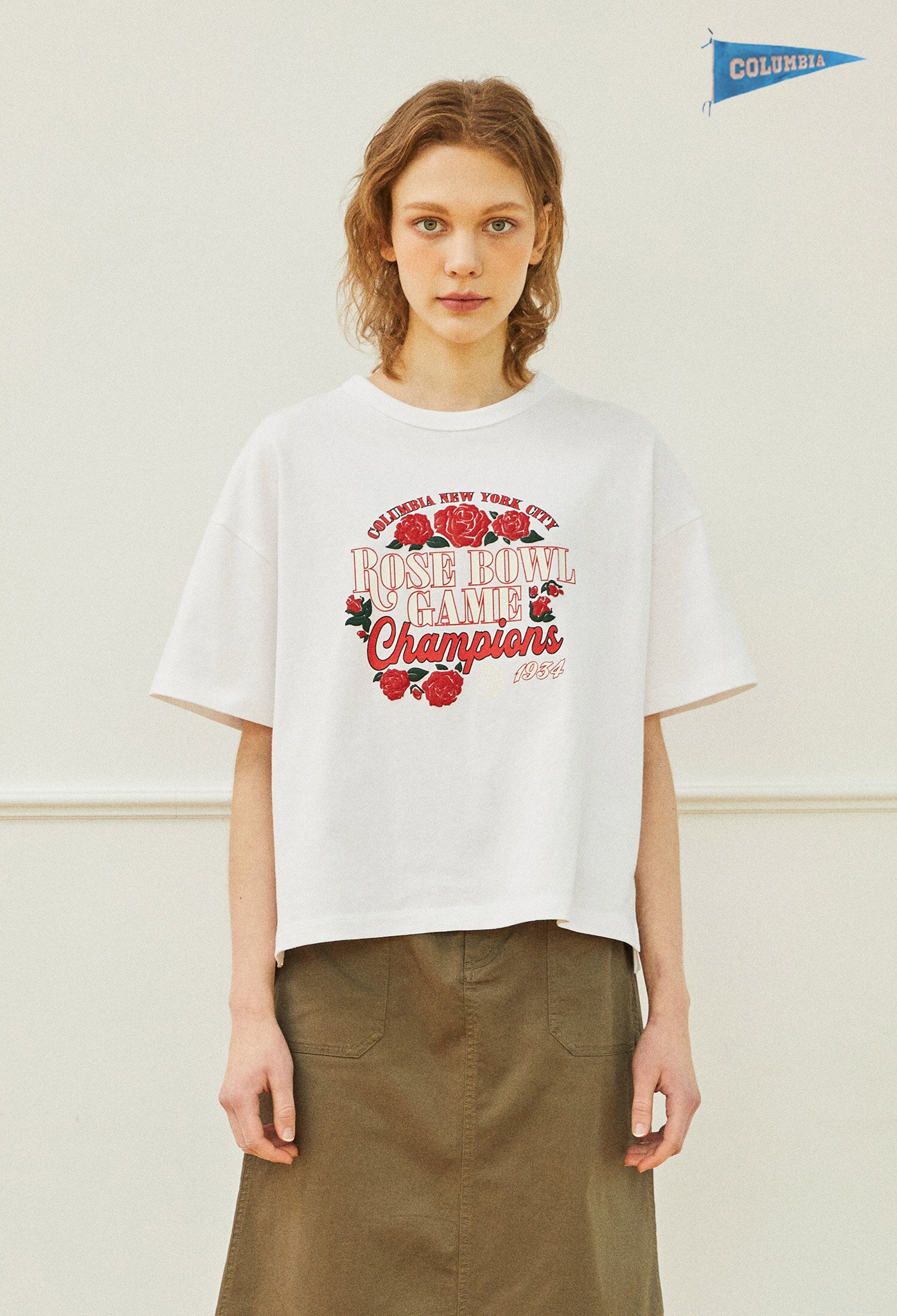 ROSE OF ROSEBOWL CROP S/S T-SHIRTS 화이트