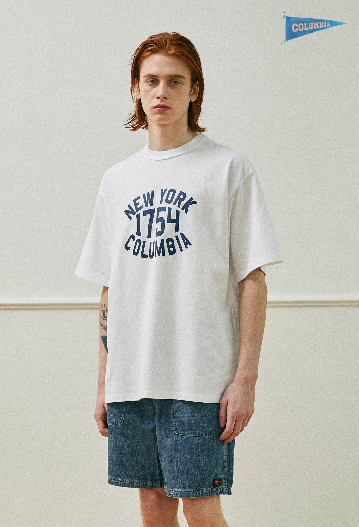 60S VINTAGE 1754 LOGO S/S T-SHIRTS 화이트