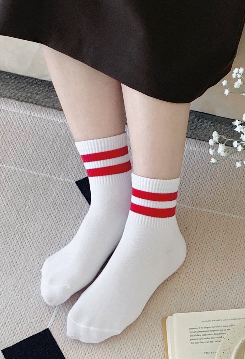 여성 형광라인 카바양말 10켤레