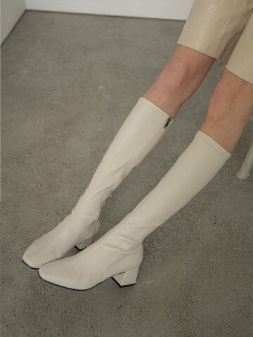 스퀘어 롱 삭스부츠_크림