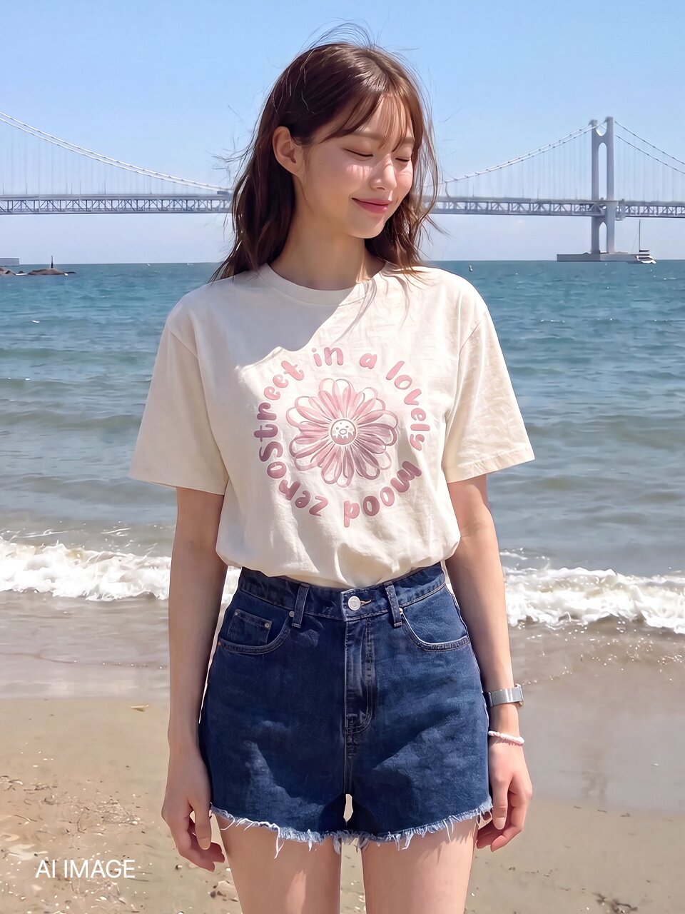 [4컬러] 플라워 도넛 반팔 티셔츠