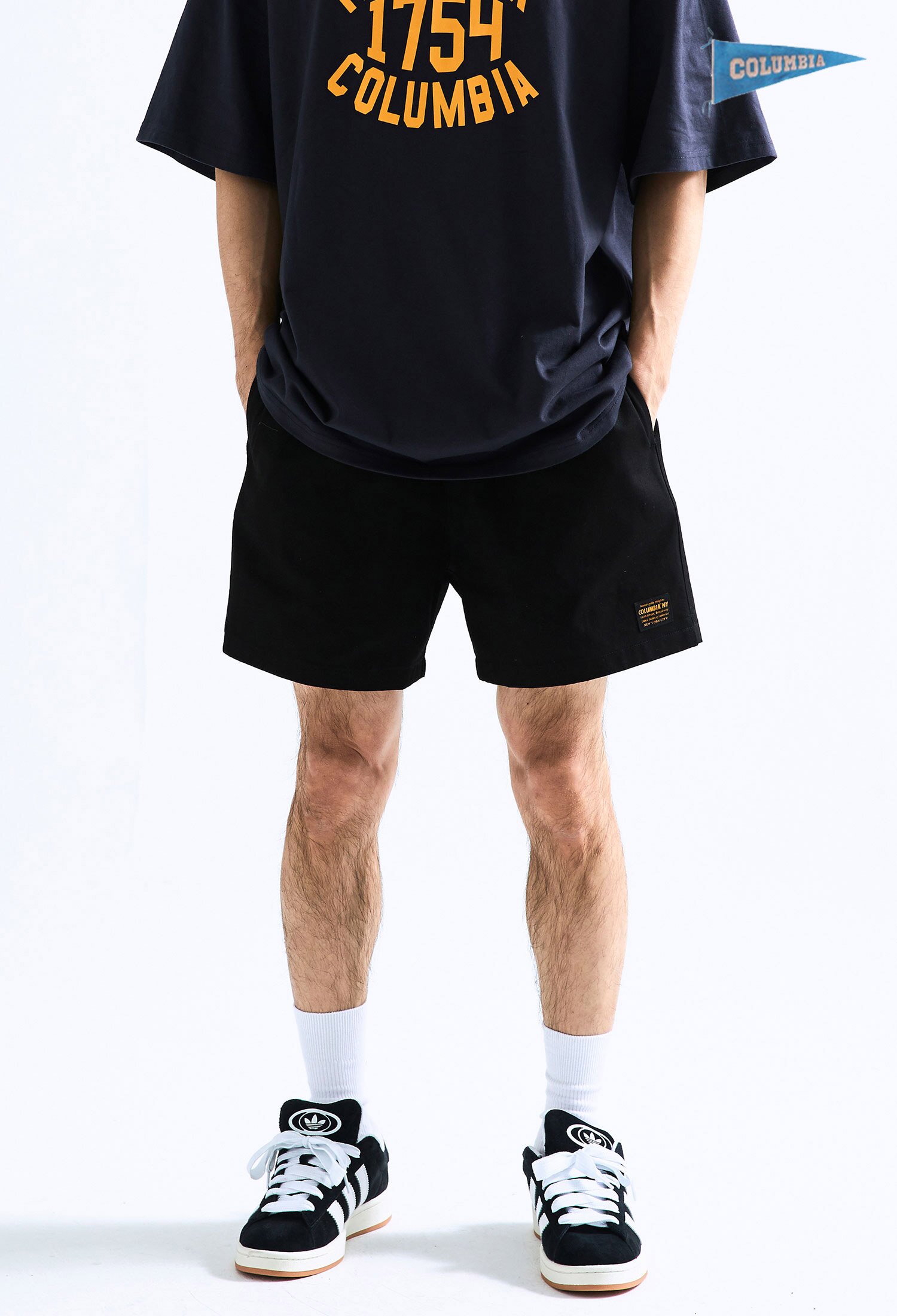 MIE-LABEL OTTON SHORTS PANTS 블랙