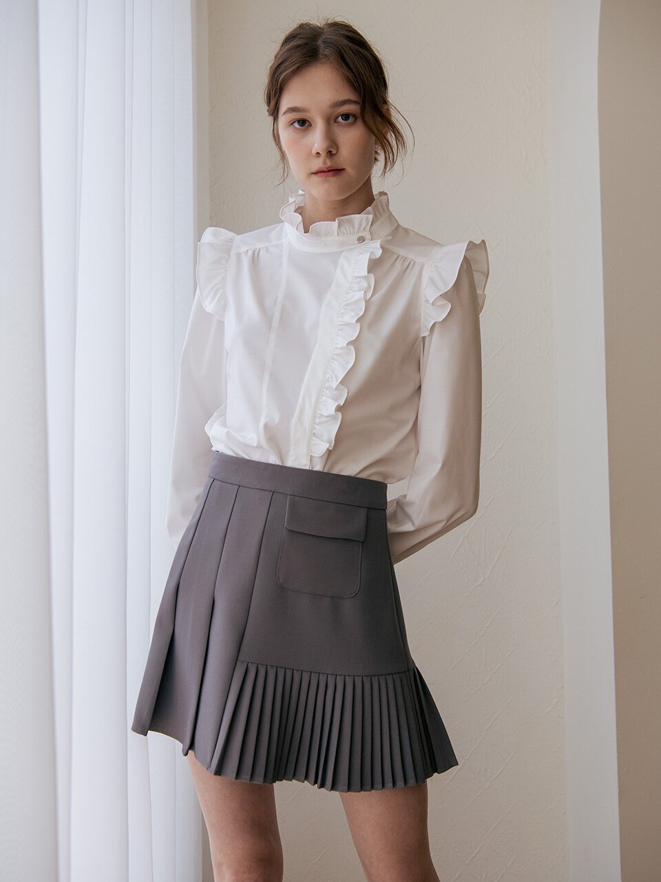 WED_Two pleating pocket skirt