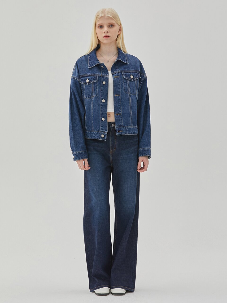 DOLMAN SLEEVE OVERSIZE DENIM JACKET INDIGO