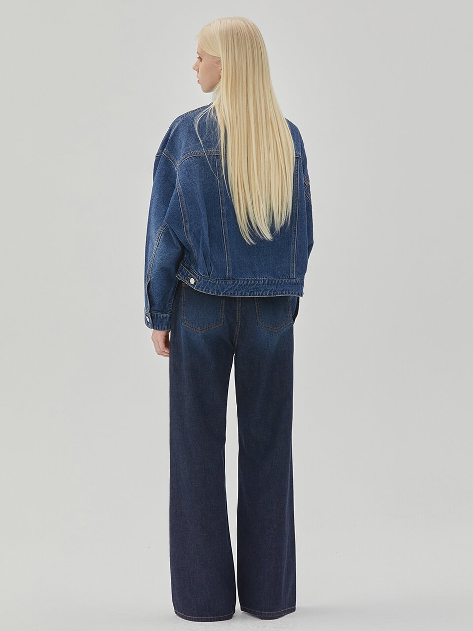 DOLMAN SLEEVE OVERSIZE DENIM JACKET INDIGO