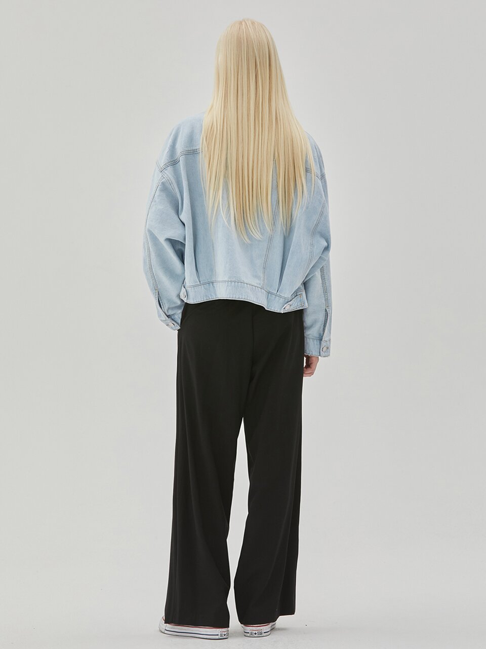 DOLMAN SLEEVE OVERSIZE DENIM JACKET LIGHT BLUE