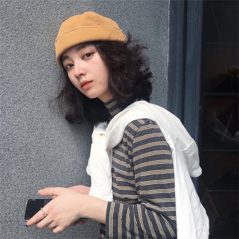 온더모먼트 오리지널 데님 워치캡 C3 카멜브라운