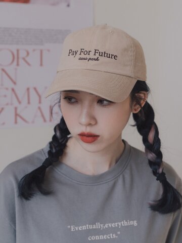 온더모먼트 PAY FOR FUTURE 워싱 볼캡 C4 베이지