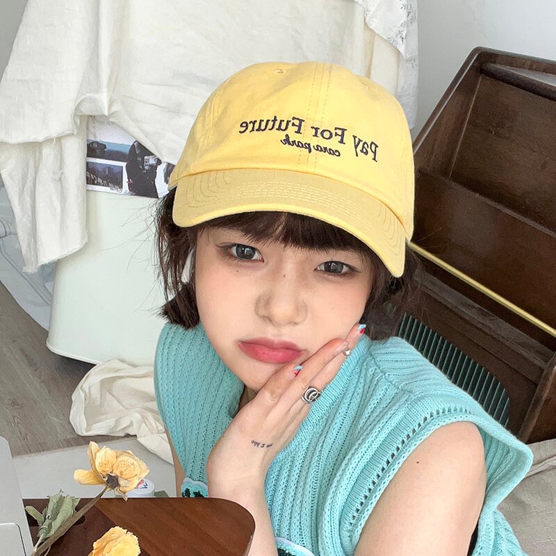 온더모먼트 PAY FOR FUTURE 워싱 볼캡 C1 옐로우