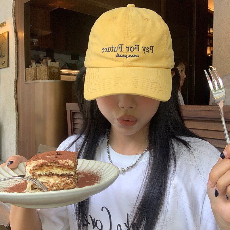 온더모먼트 PAY FOR FUTURE 워싱 볼캡 C1 옐로우