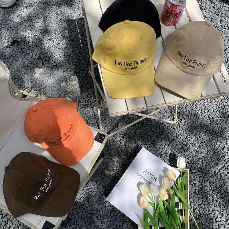온더모먼트 PAY FOR FUTURE 워싱 볼캡 C1 옐로우