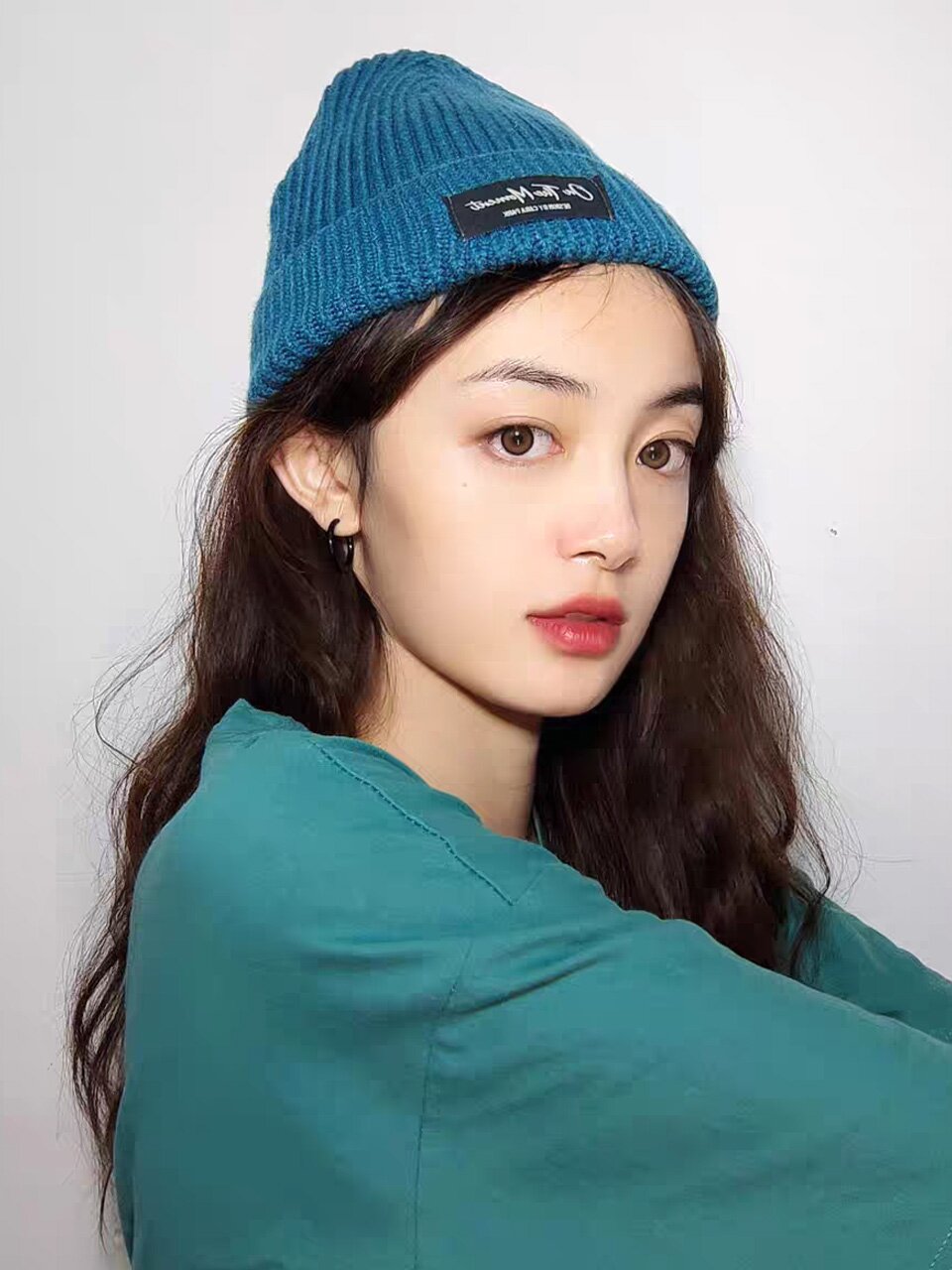 온더모먼트 레터링 비니 C4 그린블루