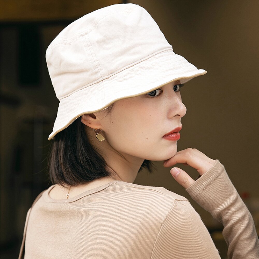 온더모먼트 엣지라인 심플 버킷햇 C3 아이보리