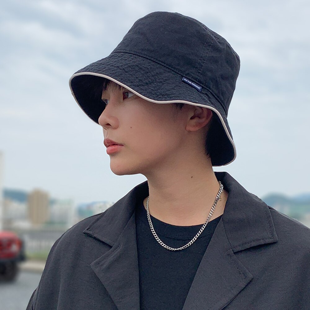 온더모먼트 엣지라인 심플 버킷햇 C4 네이비