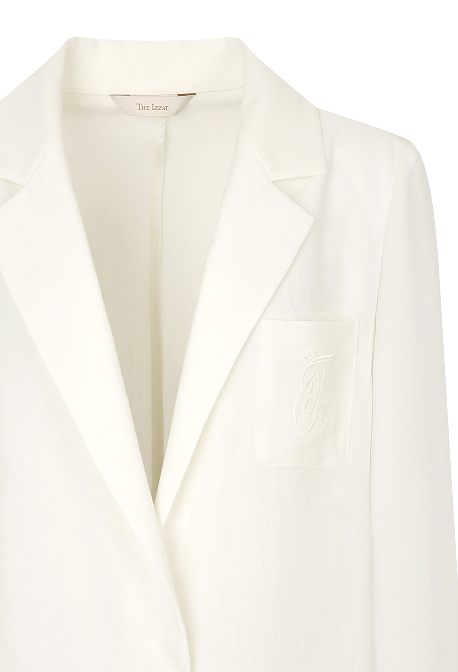 포켓 자수 오버핏 재킷 (WHITE)