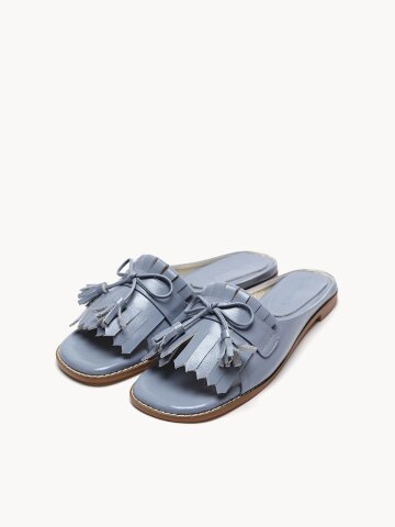 태슬 리본 슬리퍼_블루