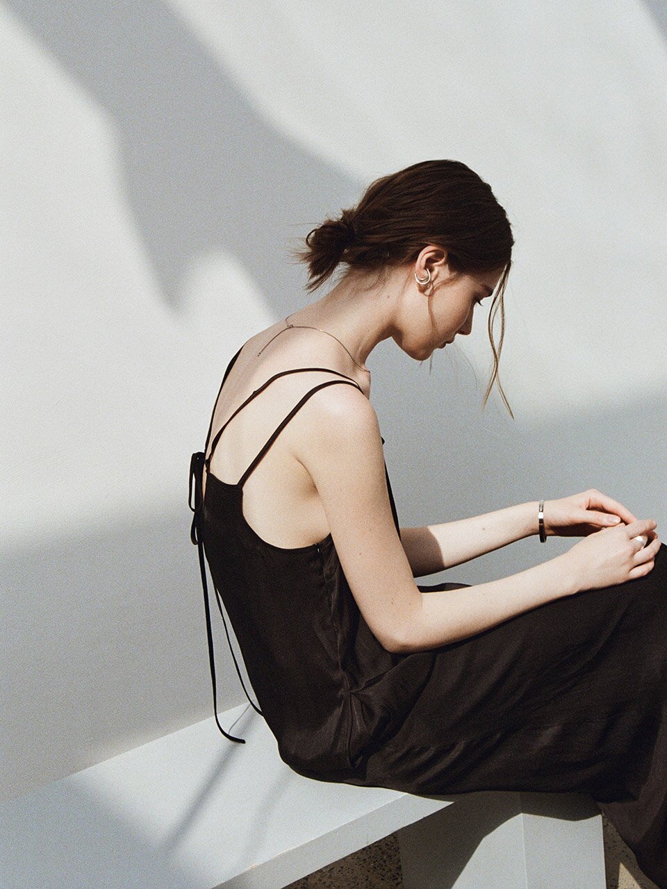 EK_Strap long sleeveless dress