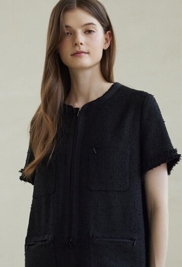 Summer Tweed Dress _BLACK
