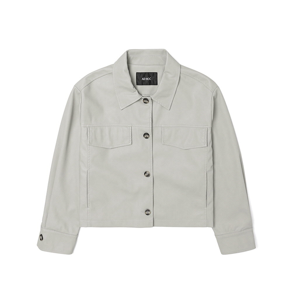 23 SS 여성 크롭 인조 가죽 점퍼 (LT-BEIGE)