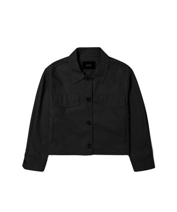 23 SS 여성 크롭 인조 가죽 점퍼 (BLACK)
