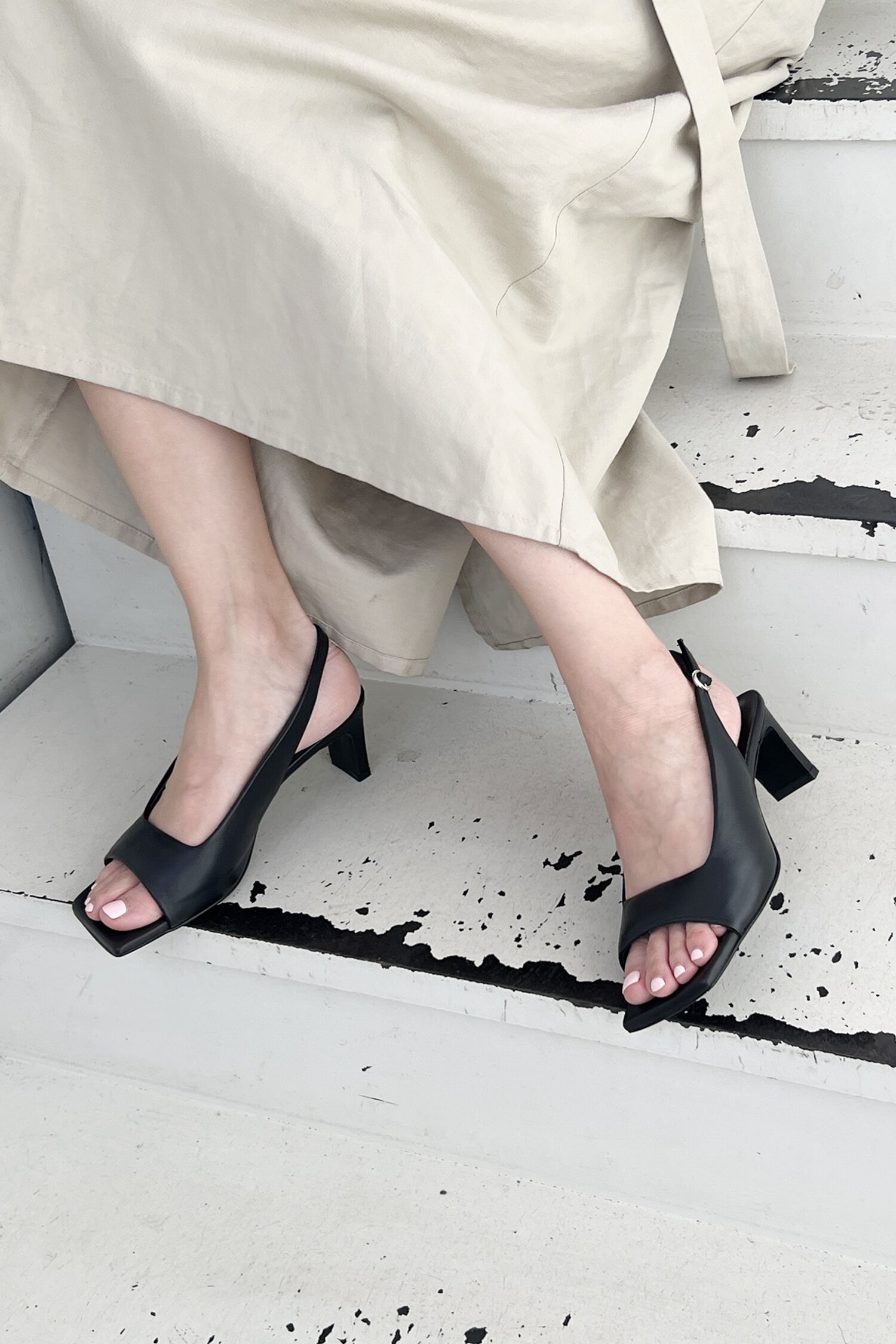Audrey Slingback Sandals Black